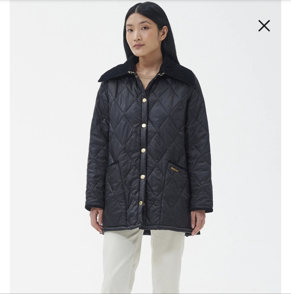 Barbour Modern Lodesdale Black Quilted Jacket Size 14